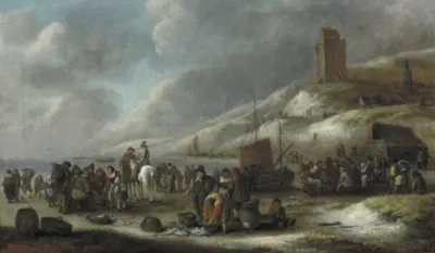 Strand with Fishermen