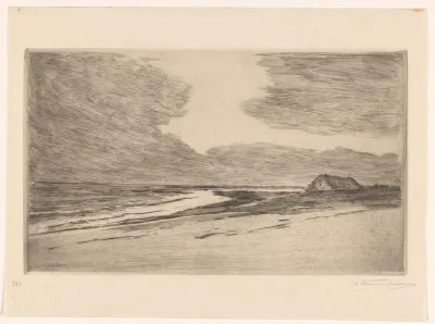 Strandgezicht bij avond