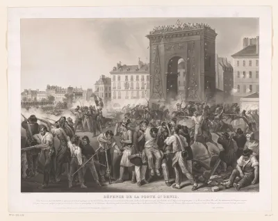 Strijd tijdens de Julirevolutie bij de Porte Saint-Denis