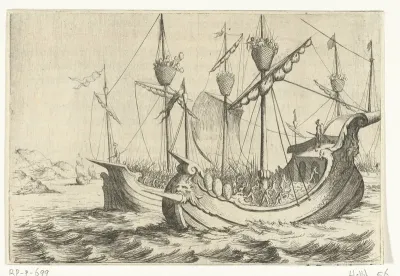 Strijd tussen Romeinse schepen