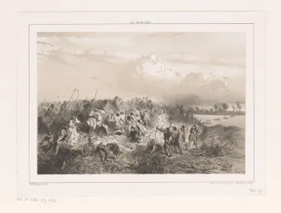 Strijd tussen ruiters en boeren