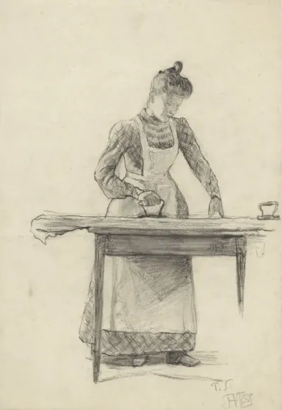Strijkende jonge vrouw