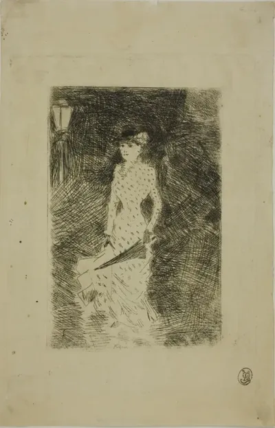 Strolling Woman with Umbrella