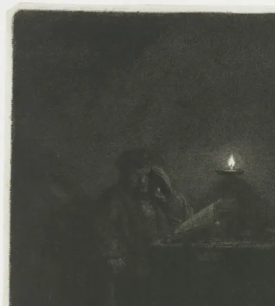 Student at a Table by the Light of an Oil Lamp