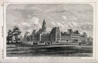 Students strolling in the grounds of the Roman Catholic University of Ireland, Clonliffe, Ireland