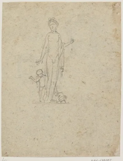Studie af kvindefigur med barn