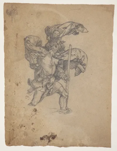 Studie efter Dürer: Den Hellige Christoforus I