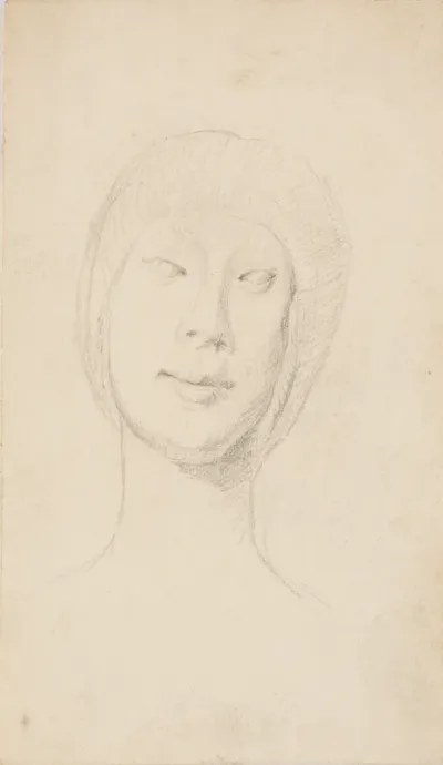Studie efter Francesco Lauranas buste af Eleonora d'Aragona i museet i Palermo. En face