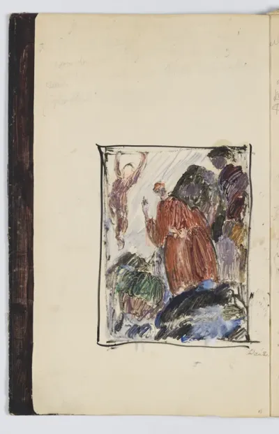Studie efter kunstnerens eget maleri "Dante (profeter, opus 1)", 1912-13