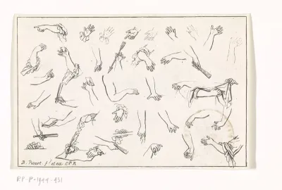 Studie met allerlei posities van armen en handen
