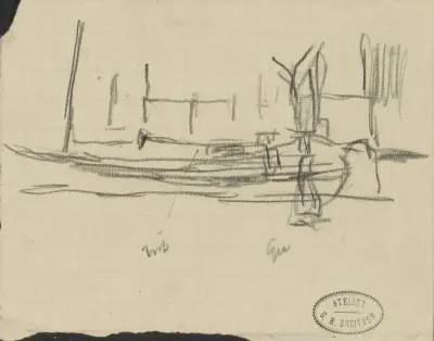 Studie, mogelijk van een boot in een gracht
