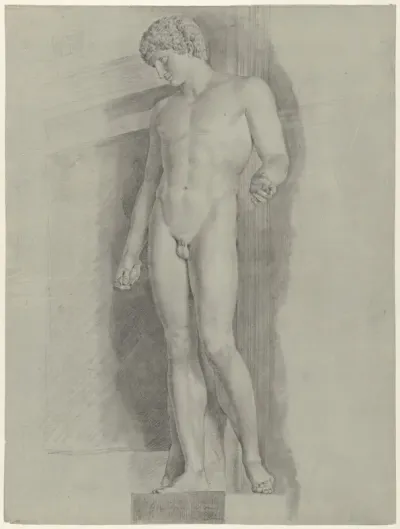 Studie naar het standbeeld genaamd de Albani Antinous