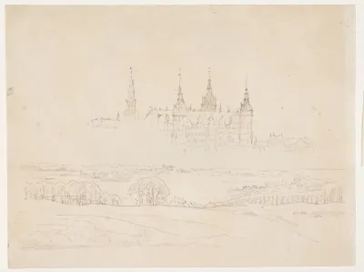 Studie til Glyptotekets "Efterårslandskab. Frederiksborg Slot i mellemgrunden"