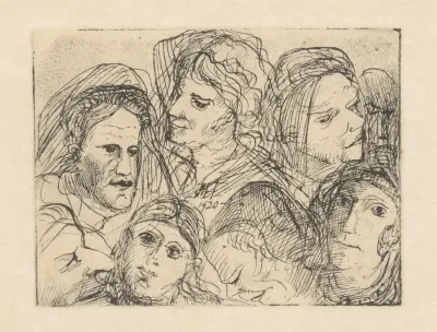 Studie van acht hoofden