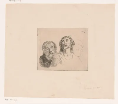 Studie van Christus met twee figuren