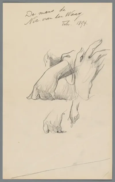 Studie van de handen van Nicolaas van der Waay