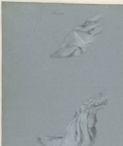 Studie van de sjaal op het portret van prinses Wilhelmina van Pruisen