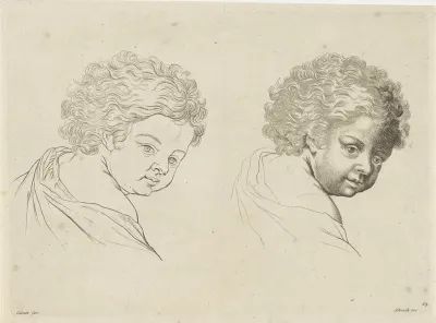 Studie van de zijkant van de kop van een kind