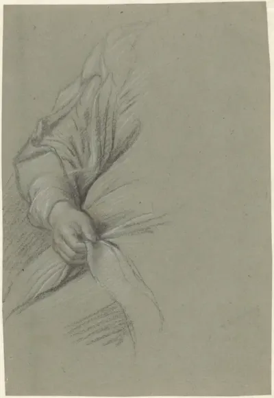 Studie van een arm en een hand in een damesportret