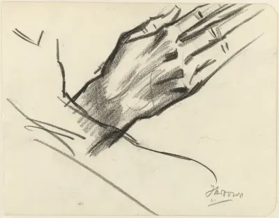 Studie van een hand en een onderarm
