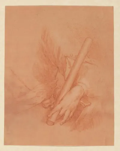 Studie van een hand met commandostaf