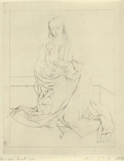 Studie van een Madonna met kind