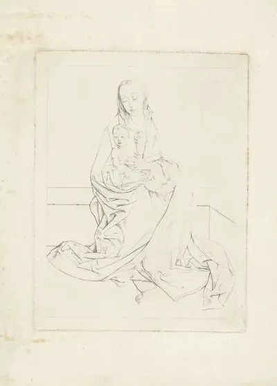 Studie van een Madonna met kind