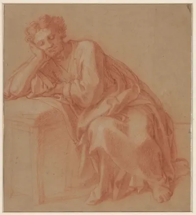 Studie van een rustende man