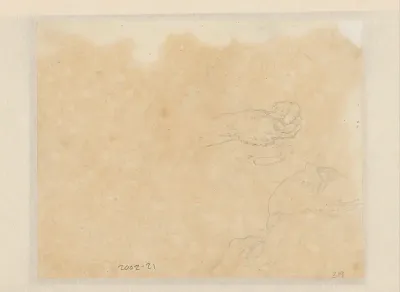 Studie van handen en een leeuwin (?)