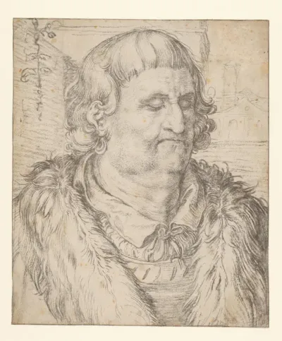 Studie van het hoofd van een man in de stijl van Dürer
