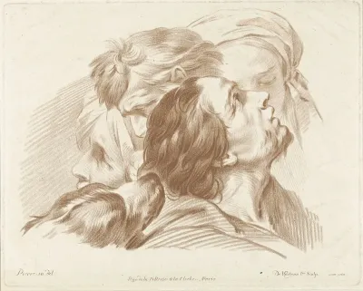 Studie van hoofden en hondekop