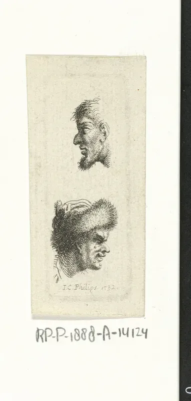 Studie van twee manskoppen