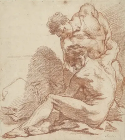 Studie van twee naakte mannen