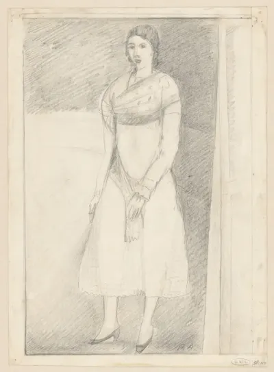 Studie voor een portret van een jong meisje