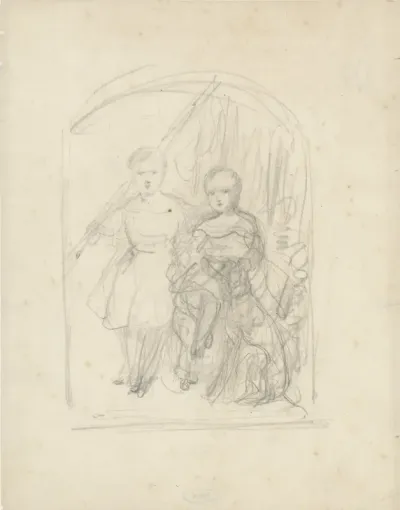 Studie voor het portret van de jonge prinsen Willem en Maurits