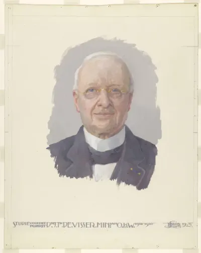 Studie voor het portret van dr J.Th. de Visser, minister van O.K. en W. 1918-1925