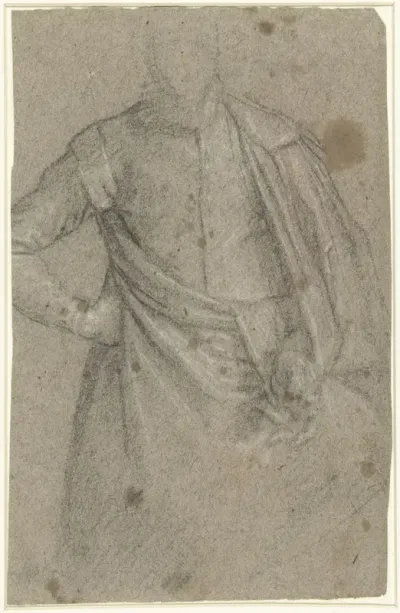Studie voor het portret van een man met een mantel