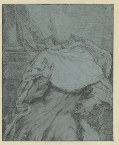 Studie voor het portret van een zittende prelaat
