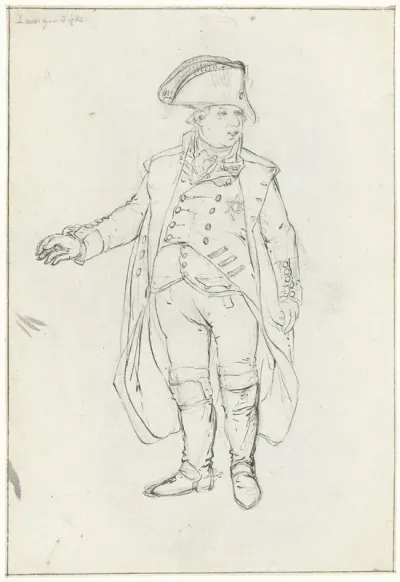 Studie voor het vertrek van Willem V naar Engeland, 18 januari 1795