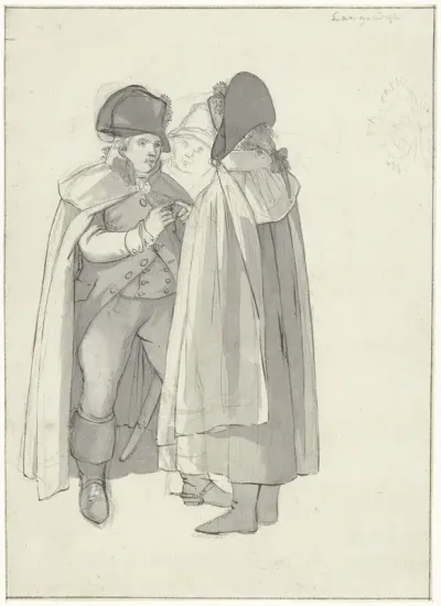 Studie voor het vertrek van Willem V naar Engeland, 18 januari 1795