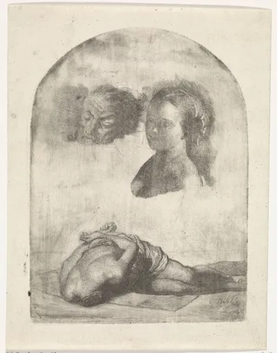 Studie voor onthoofding van Johannes de Doper