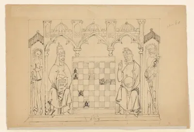 Studie voor spotprent op Bismarck en de paus, 1878