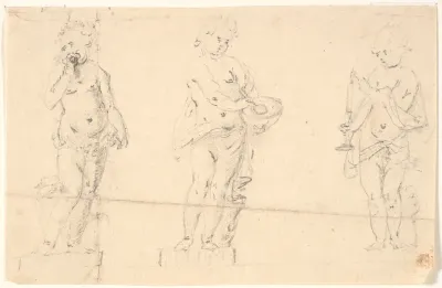 Studieblad med tre putti