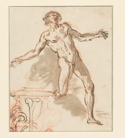 Studieblad met dansende jongeling