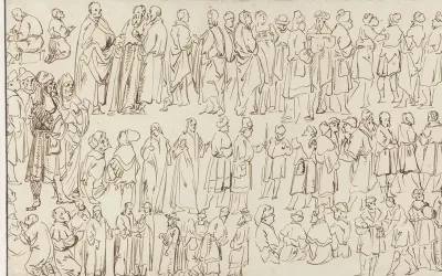 Studieblad met drie rijen figuren