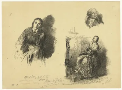 Studieblad met drie voorstellingen