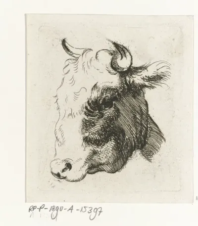 Studieblad met een koeienkop