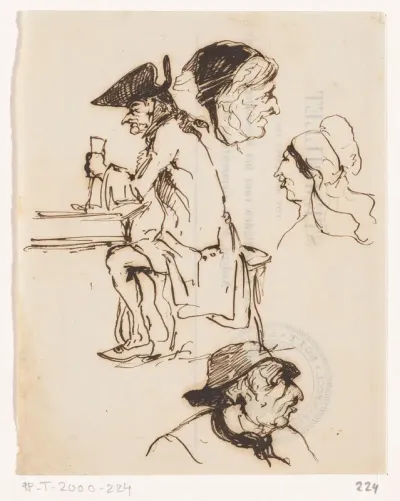 Studieblad met figuren