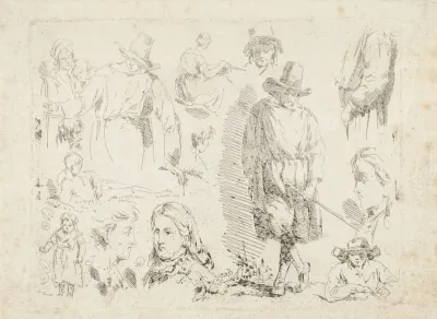 Studieblad met figuren