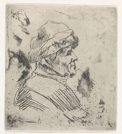 Studieblad met mannenkop